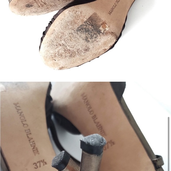 Manolo Blahnik Heels Satin Slingback Size 7.5 - Picture 7 of 8